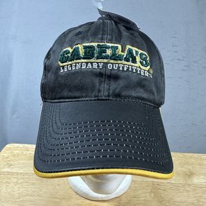 CABELA'S Hat Cap Headwear Strapback Outdoor Gear Black Yellow One Size Fits Most